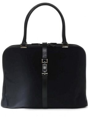 Gucci Jackie Line Black Nylon & Leather Tote Bag
Style 002-1072 (Made in Italy)